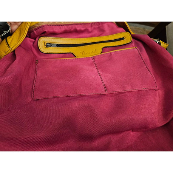 Think! Yellow Leather Shoulder Bag - Picture 13 of 14